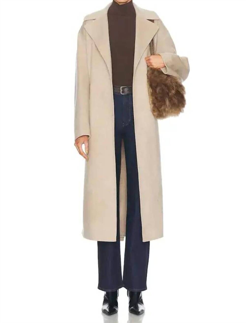 NEW NILI LOTAN jarel wrap coat in beige